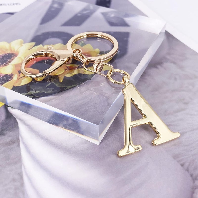 LAXPICOL Gold Letter A-Z Keychain for Women Bag Charms Purse Charms For Handbags Metal Alphabet Initial Letter Keychain - Image 2